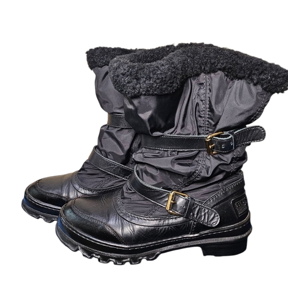 Burberry Snow Weather Boots Fur Leather US 8.5 9 EU 39 - Picture 1 of 9